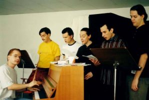 Achtung. Selten. Die Comedian Harmonists · Konzerthaus Klagenfurt, 1999 · mit Heiko Wohlgemuth, Andreas Sauerzapf, Sam Madwar, Oliver Schirmer und Johannes Glück